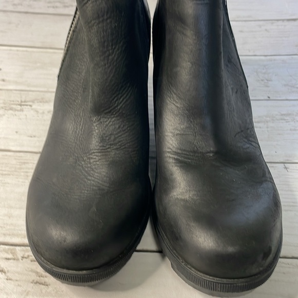 Sorel Black Leather Joan of Artic Wedge Bootie - Picture 8 of 13